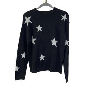 Caslon Holiday Jacquard Stars Sweater Crew Neck Pullover Y2K Oversized Size XS